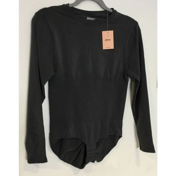 Pinsy Women's Sz 3X Gray Butter Sculpt Long Sleeve Shapewear Bodysuit - Picture 1 of 7
